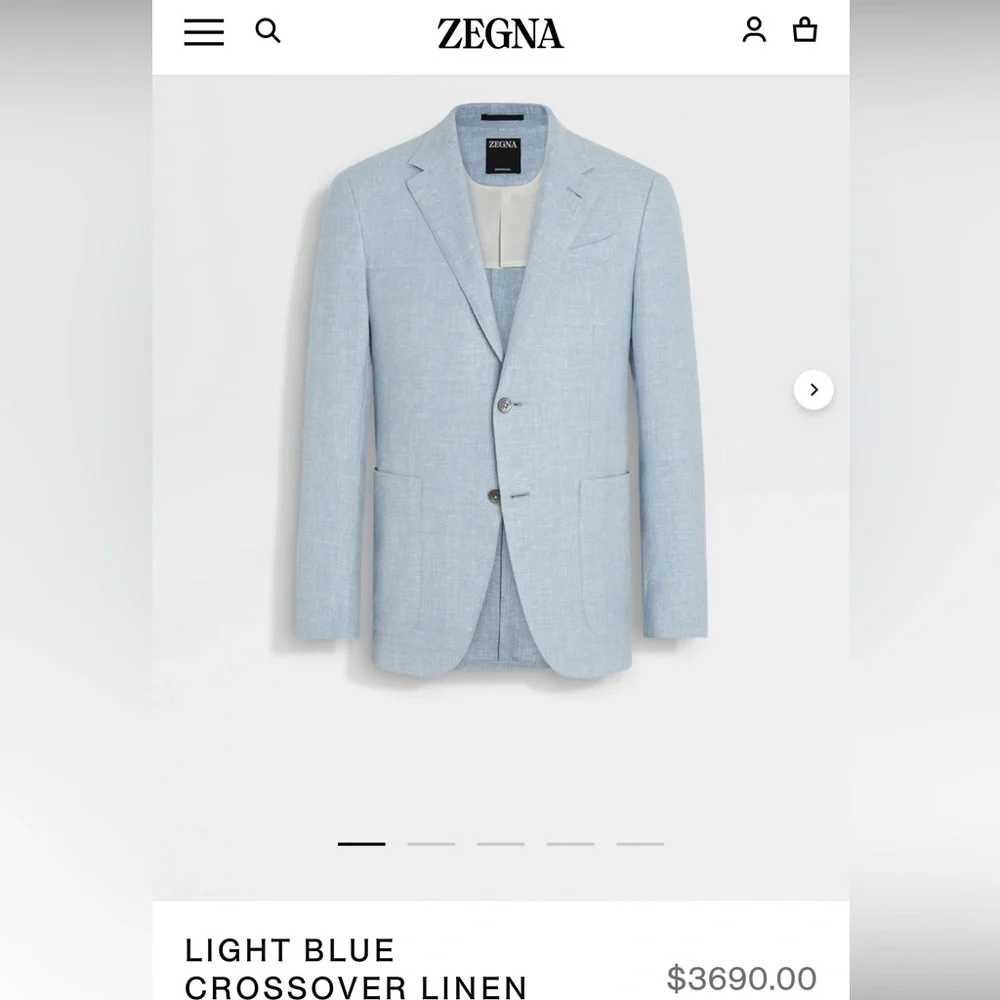 Ermenegildo Zegna pure linen blazer light blue. Runway item then dry cleaned - Picture 2 of 9
